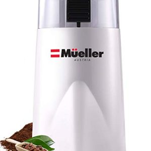 Mueller HyperGrind Precision Electric Spice/Coffee Grinder Mill with Large Grinding Capacity and HD Motor also for Spices, Herbs, Nuts, Grains, White